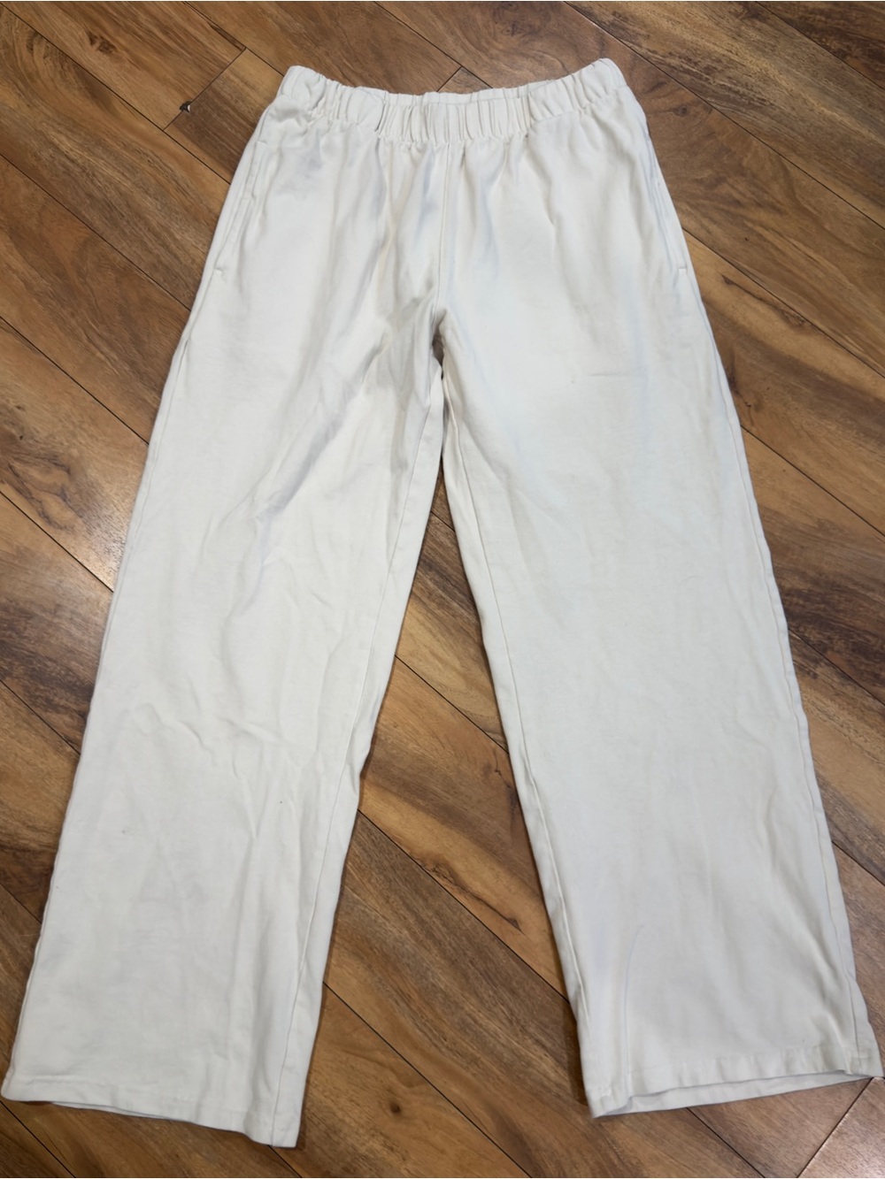 John Galt Anastasia Baggy Sweatpants Cream Lounge Joggers Casual Y2K Wide Leg